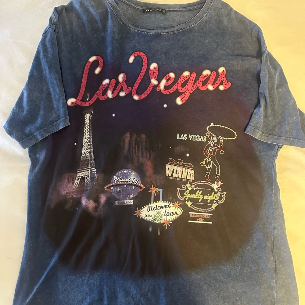Zara Denim Blue T-Shirt